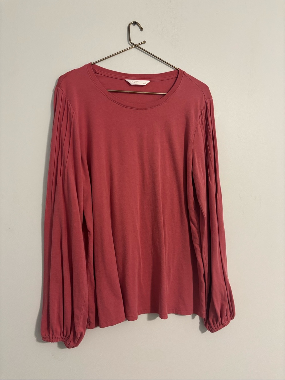 LC Lauren Conrad Dusty Rose Pleated Long-Sleeve Top - Women’s Size Large - Picture 3 of 13